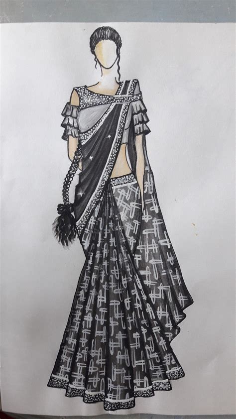 Top 80 Saree Design Sketch Best Ineteachers