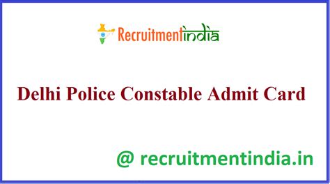 Delhi Police Constable Admit Card Available Pe Mt