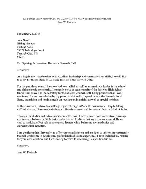 Writing a cover letter is an important part of applying for any job, just like resumes, this is where applicants need to include top relevant and accurate information clearly. First Part-Time Job Cover Letter Sample | Fastweb | Job ...