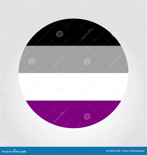 Bandera Asexual Del Orgullo En Una Forma Del Círculo Ilustración del Vector Ilustración de