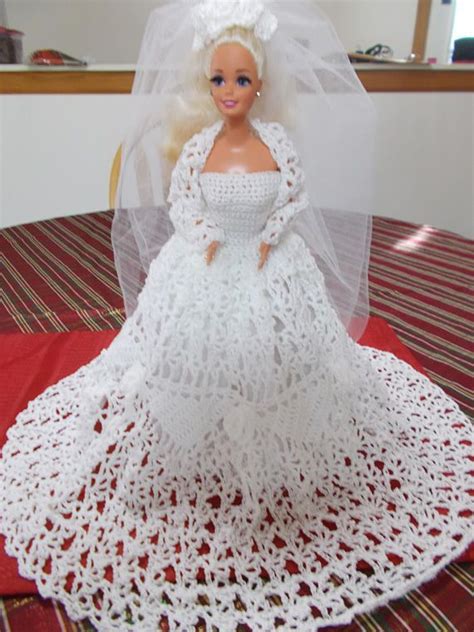 crochet mode poupée barbie outfit jardin mariée poupée inclus barbie mariée robe de poupée