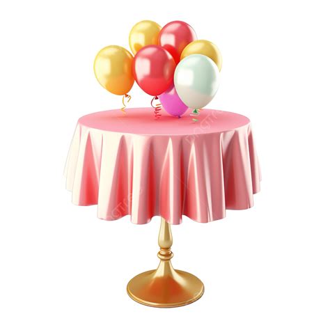 Party Table 3d Illustration Party Birthday Hat Png Transparent Image
