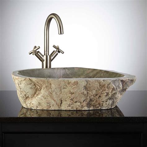 Smooth Stone Vessel Sink Signaturehardware Homes Diy Decor 15571