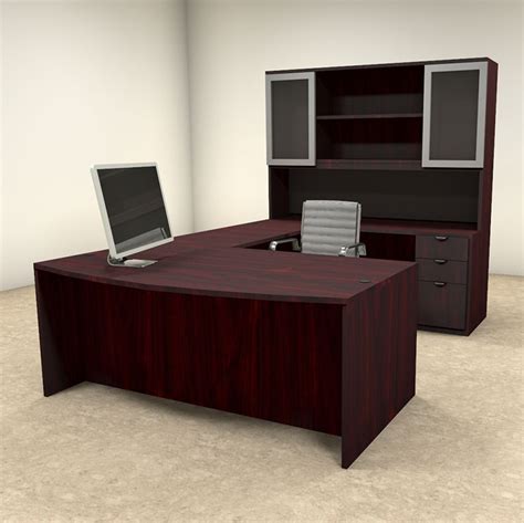 5pc U Shaped Modern Contemporary Executive Office Desk Set Of Con U28