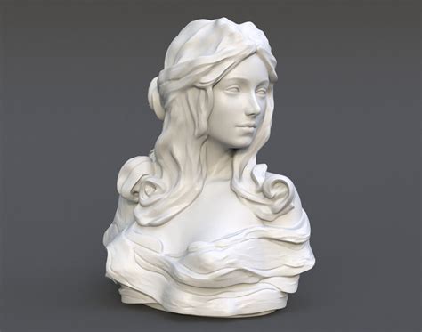 Female Bust Statue 220527 3d Print Model By Mega3d