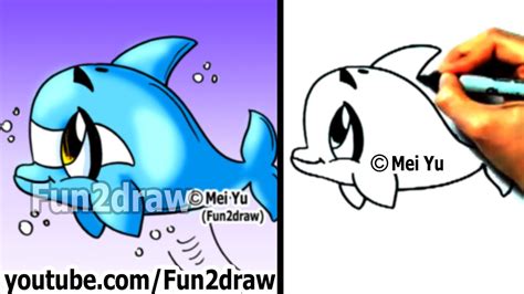 How To Draw A Cartoon Dolphin In 2 Min Cute Drawings