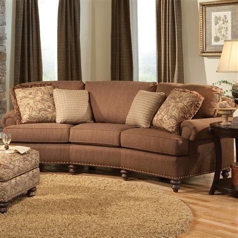 Curved Conversational Sofa With Nailhead Trim By Smith Brothers Wolf