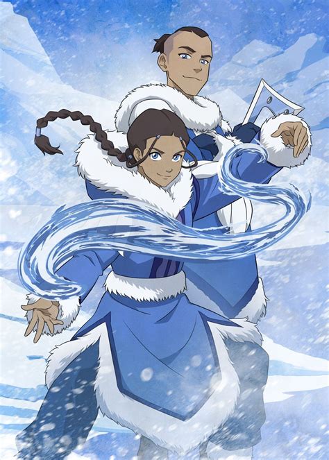 Katara And Sokka Poster Picture Metal Print Paint By Avatar The