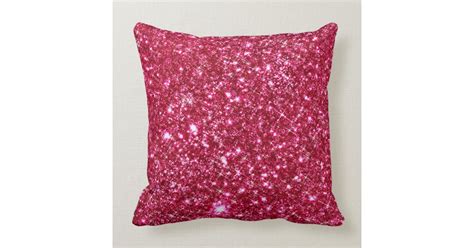 Hot Pink Fuchsia Tiny Sequin Glitter Throw Pillow Zazzle