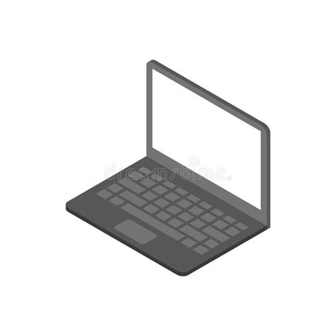 Modern Black Laptop Pc Isometric Design 3d Vector Illustration