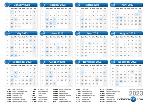 2023 Calendar Templates And Images Simple 2023 Year Calendar Royalty