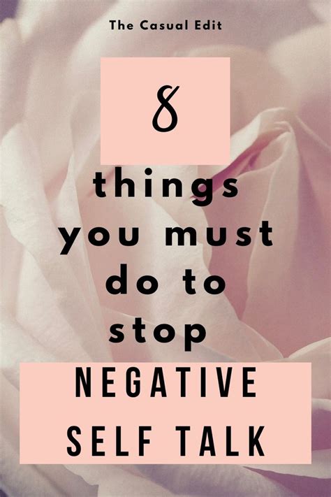 A Pink Rose With The Words 8 Things You Must Do To Stop Negative Self Talk