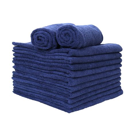Arkwright 12 Pack Of Microfiber Hand Towels 16 X 27 Navy Blue