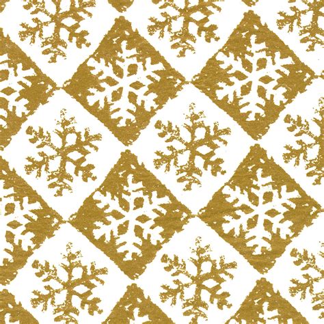 Gold Chequered Snowflake Design Christmas Tissue Paper From Carrier Bag