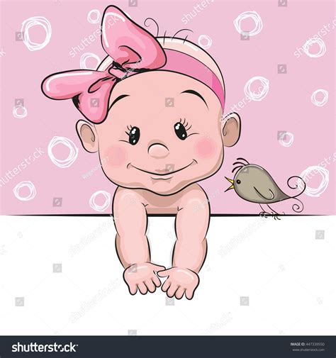 102 9 balita anak bayi. Cute cartoon baby girl and a bird on a pink background ...