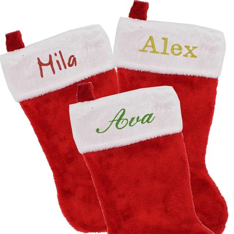 Personalized Christmas Stockings Name Stocking Red And White Etsy