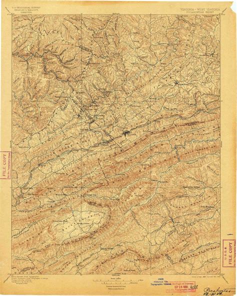 Yellowmaps Pocahontas Va Topo Map 1125000 Scale 30 X 30 Minute Historical 1895 Updated