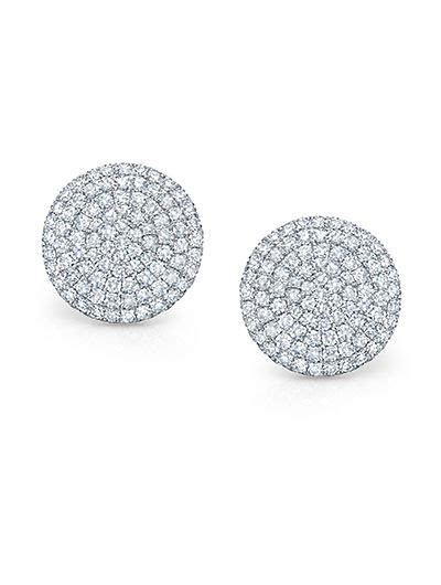 Round Diamond PavÉ Button Earrings Round Diamond Pavé Button Earrings