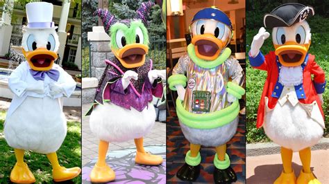 Donald Duck Character Montage From Various Disney Parks Events And Years