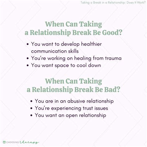 taking a break in a relationship does it work