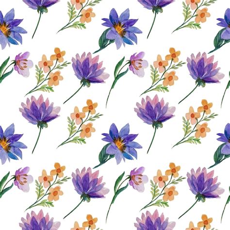 Premium Vector Watercolor Flower Pattern