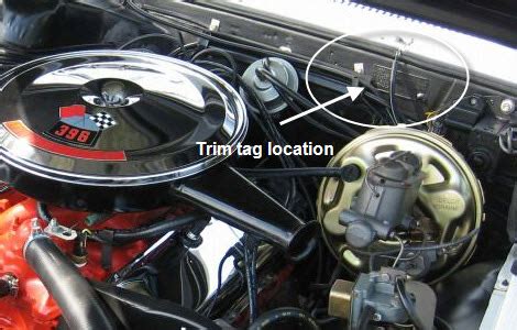1970 Chevelle Cowl Tag Decoder - 1970 Chevelle Trim Tags - Kansas City