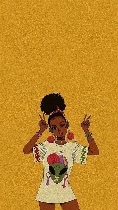 Black Girl Art Cartoon Black Girl Hd Phone Wallpaper Pxfuel