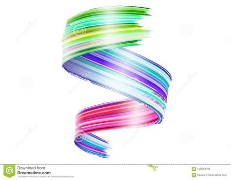Abstract Vector Paint Brush Stroke Colorful Curl Stock Vector