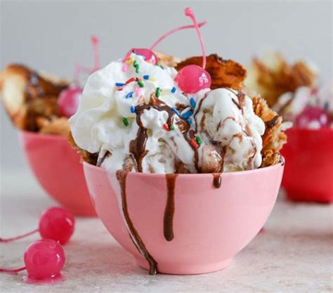 Ice cream is most people's frozen dessert of choice, but the quest for variety and healthy alternatives has given prominence to alternatives such as sorbets and frozen yogurt. The 21 Best EVER Ice Cream Sundae Recipe Ideas - Brit + Co