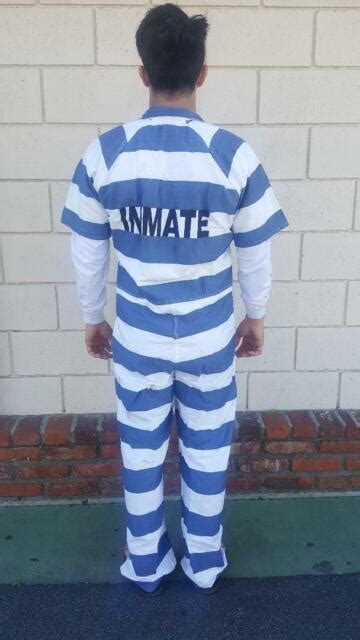 Jail Prison Penitentiary Inmate Jumpsuit Clothing Blue And White Stripe