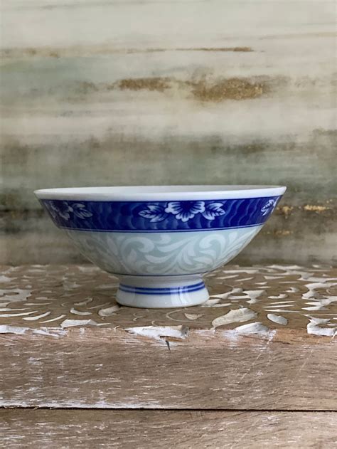 Set Of Japanese Porcelain Rice Bowls Celadon Blue And White Etsy