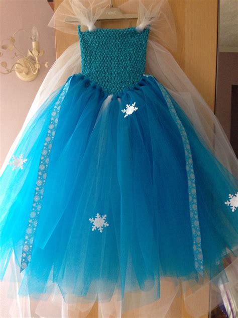 Elsa Frozen Tutu Dress Diy Homemade No Sew £30 Diy Tutu Dress Diy