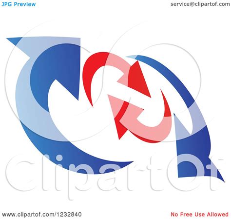 Clipart Of A Blue And Red Arrow Logo 8 Royalty Free Vector