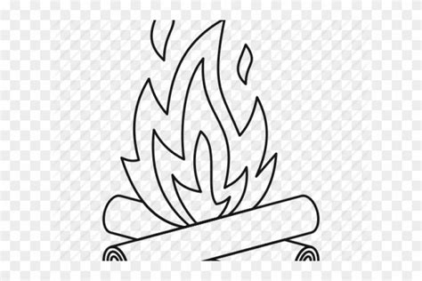 Drawn Campfire Fire Wood Outline Of A Bonfire Free Transparent Png