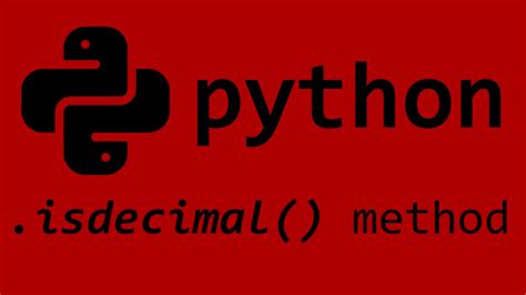 Python Isdecimal String Method Youtube