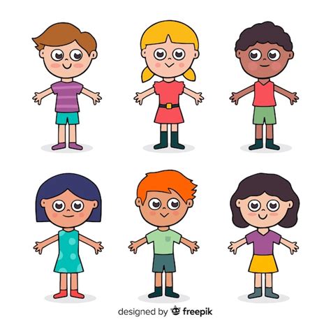 Free Vector Hand Drawn Body Childrens Day Character Collection