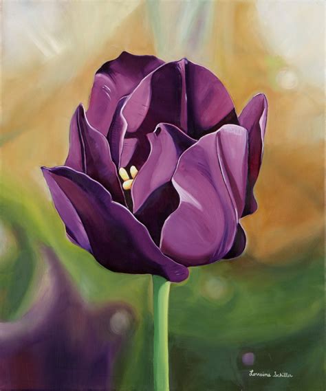 Items Similar To Purple Tulip 10 X 12print Of Oil Painting On Etsy