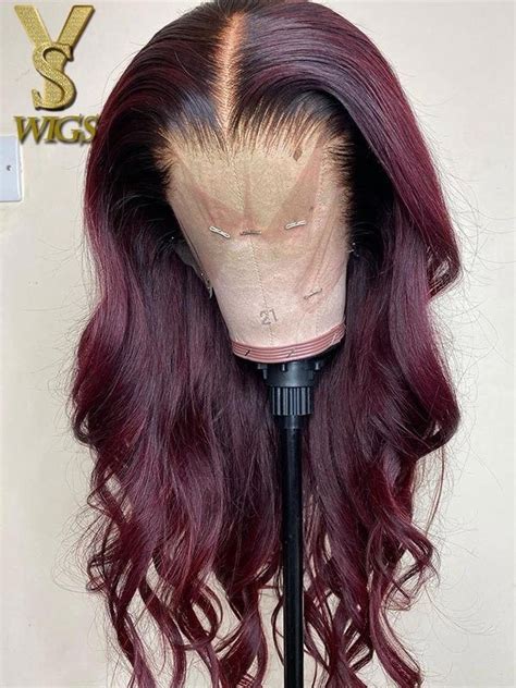 Yswigs Ombre Red 99j Virgin Undetectable Dream Hd Lace Human Hair 360