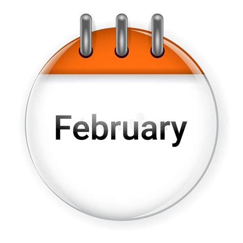 Circle 3d Calendar February Icon Stock Vector Illustration Of