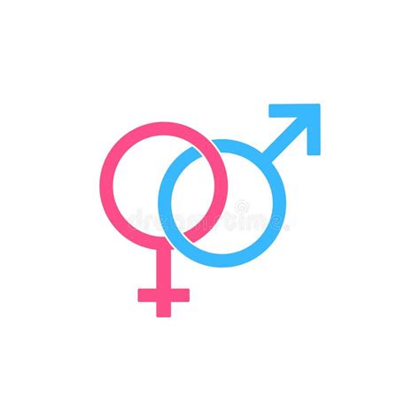 Male And Female Symbols Gender Sex Symbol Or Symbols Of Men And Women Icon Logo Flat In Blue