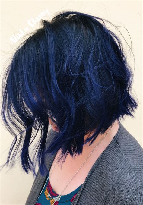 Blue Hair Bob Vibrant Балаяж Синие волосы Прически
