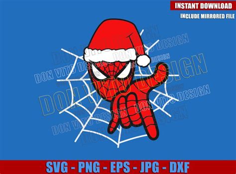 Christmas Spiderman Santa Hat (SVG dxf png) Marvel Superhero Cut File