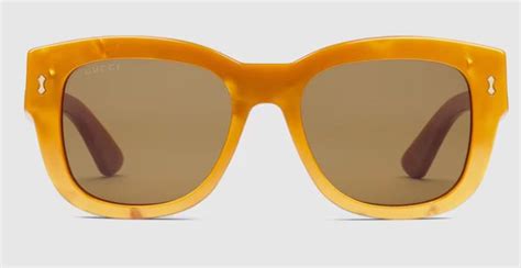gucci rectangular sunglasses in orange modesens