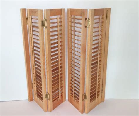Reserved Wooden Louvered Interior Window Shutters 4 Panels Etsy