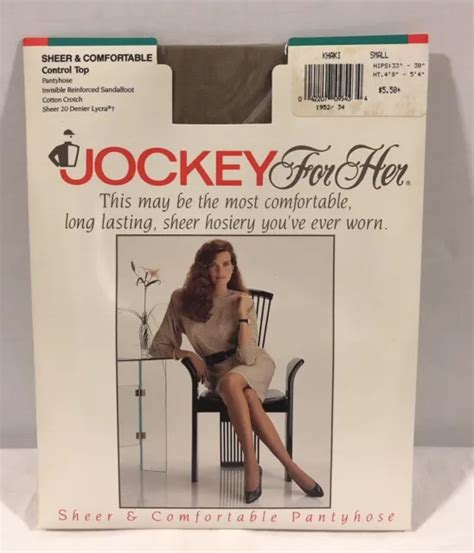 Vintage Jockey For Her Sheer Comfortable Control Top Pantyhose Khaki