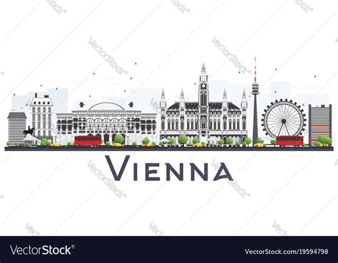 Vienna Austria City Skyline With Gray Buildings Vector Image