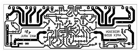 Amplifier printed circuit board layout is a schematic drawing of copper wiring patterns done on a circuit board. Power Amplifier APEX B250 - Electronic Circuit