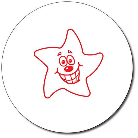 Customised Smiley Star Stamper Purple Teacher Stamp