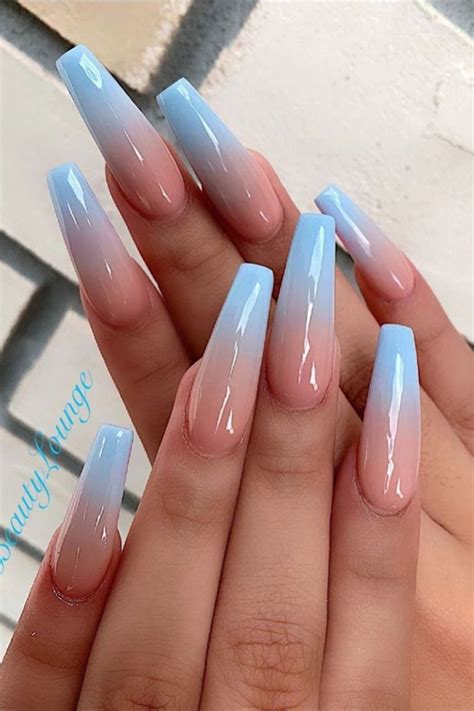 Blue Ombre Nails Coffin Nails Ombre Ombre Acrylic Nails Simple