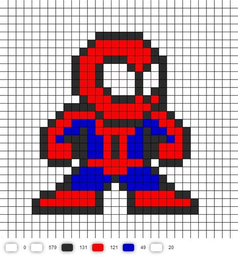 Perler Beads Spiderman Pixel Art Minecraft Pixel Art